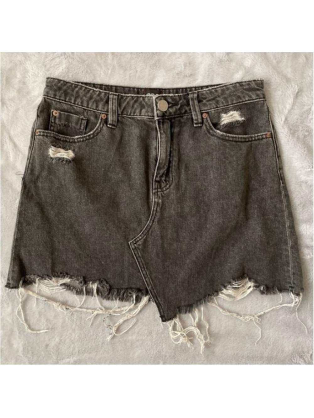 BDG Urban Outfitters Gray Denim Mini Skirt Black Grunge Streetwear Y2K Medium